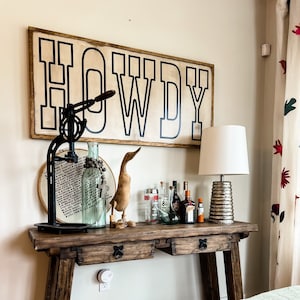 Howdy Framed Wood Sign Kitchen Decor Kids Room Decor