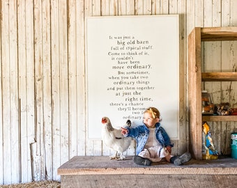It Was Just An Old Barn Charlotte's Web Framed Wood Sign