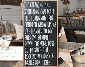 Babies Don't Keep Framed Wood Sign