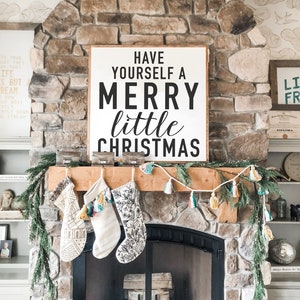 Have Yourself A Merry Little Christmas Framed Wood Holiday Sign