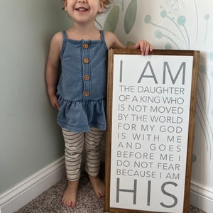 I Am The Daughter Of A King I Am His Framed Wood Sign Nursery Decor Kids Room