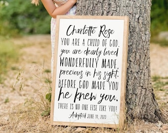 You Are A Child Of God Framed Wood Sign Adoption Sign Personalized