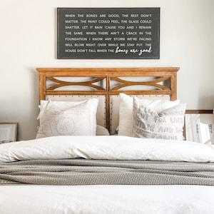 The Bones Lyrics Framed Wood Sign Anniversary Sign Bedroom Decor