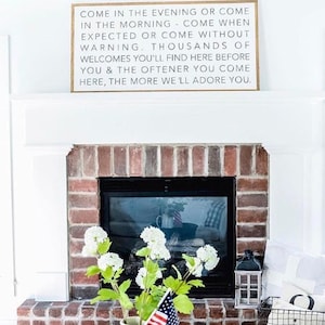 Come In the Evening Or Come In The Morning Foyer Entry Welcome Framed Wood Sign