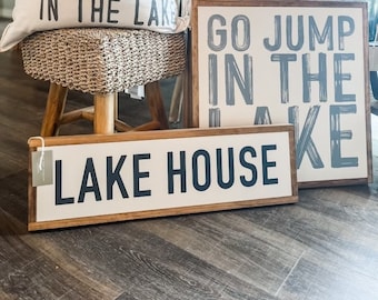 Lake House Framed Wood Sign Lake Life Lake house decor