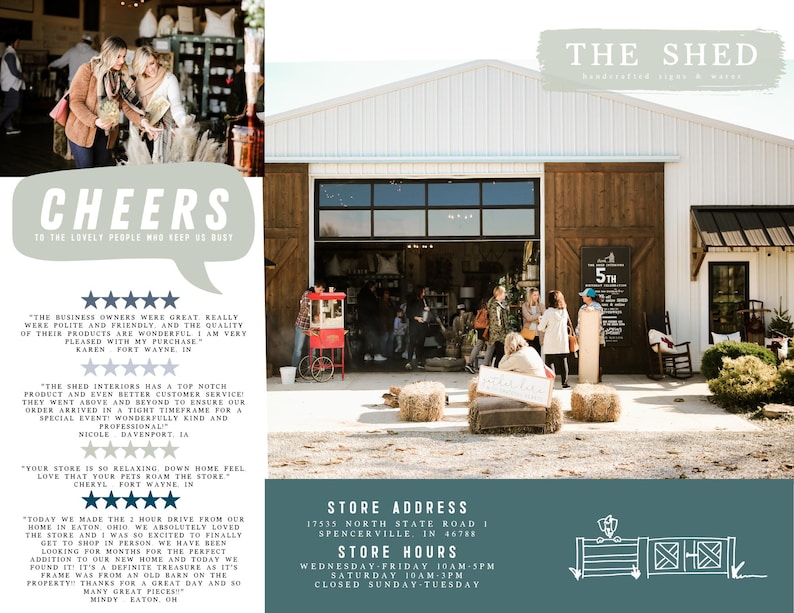 a brochure with a picture of a store