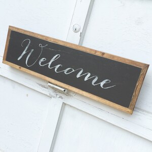 Welcome Framed Wood Sign