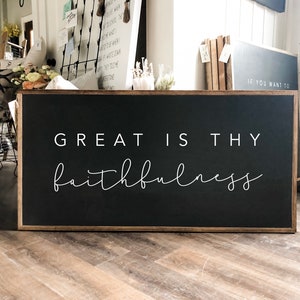 Great Is Thy Faithfulness Framed Wood Sign