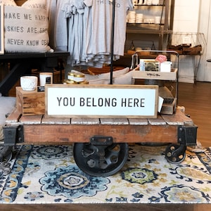 You Belong Here Framed Wood Sign Entryway decor