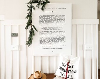 Letrero de madera enmarcado "La noche antes de Navidad" Decoración navideña