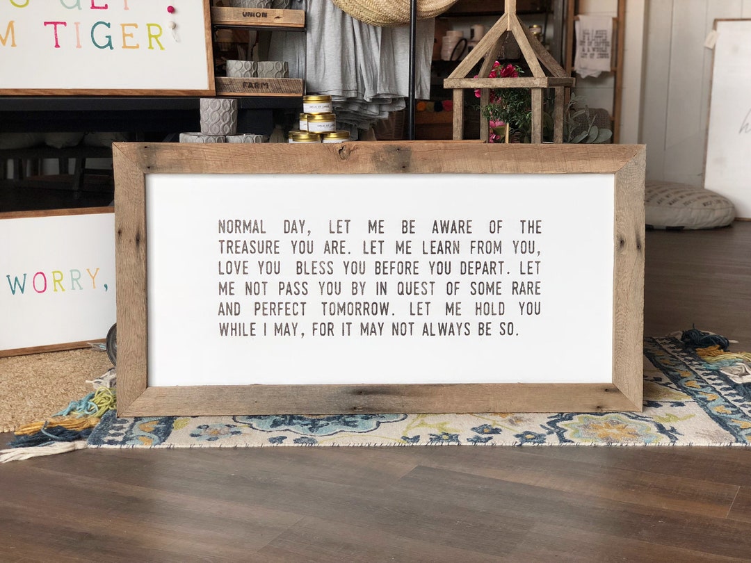 Normal Day Sign Normal Day Treasure Framed Wood Sign Grateful Blessed Good Day - Etsy