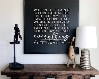 When I Stand Before God At The End Of My Life Framed Wood Sign Living Room Decor Entryway Decor