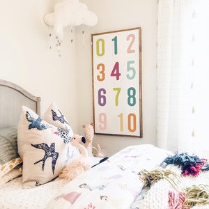 Numbers 1-10 Framed Wood Sign Kids Room Decor Playroom Decor