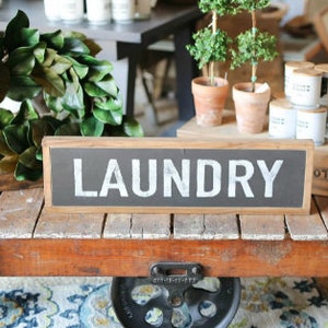 Laundry Framed Wood Sign Laundry Room Decor Wash Room Decor