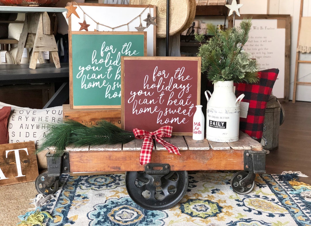 No Place Like Home for the Holidays Framed Wood Holiday Sign Christmas ...
