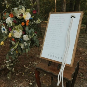 A Cord Of Three Strands Is Not Easily Broken Established Full Verse Framed Wood Sign Wedding Sign Wedding Gift image 2