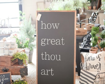 How Great Thou Art Framed Wood Sign