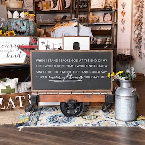 Wanneer ik voor God sta aan het einde van mijn leven ingelijst houten bord