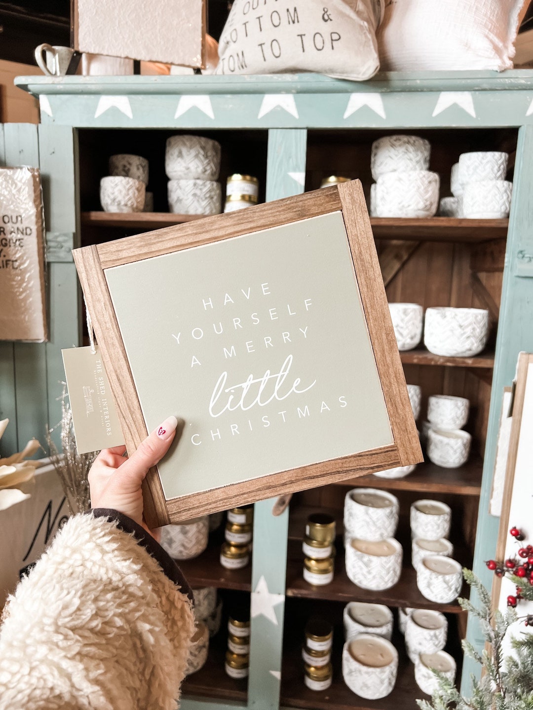 Have Yourself A Merry Little Christmas Framed Wood Holiday Sign