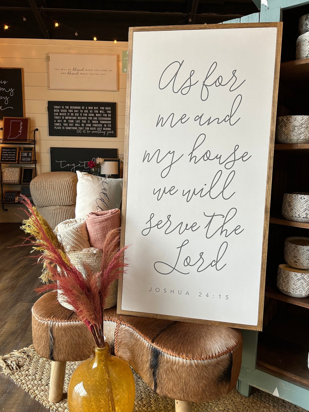 As for Me and My House We Will Serve the Lord Framed Wood Sign ...