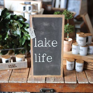 Lake Life Framed Wood Sign Lake House Decor