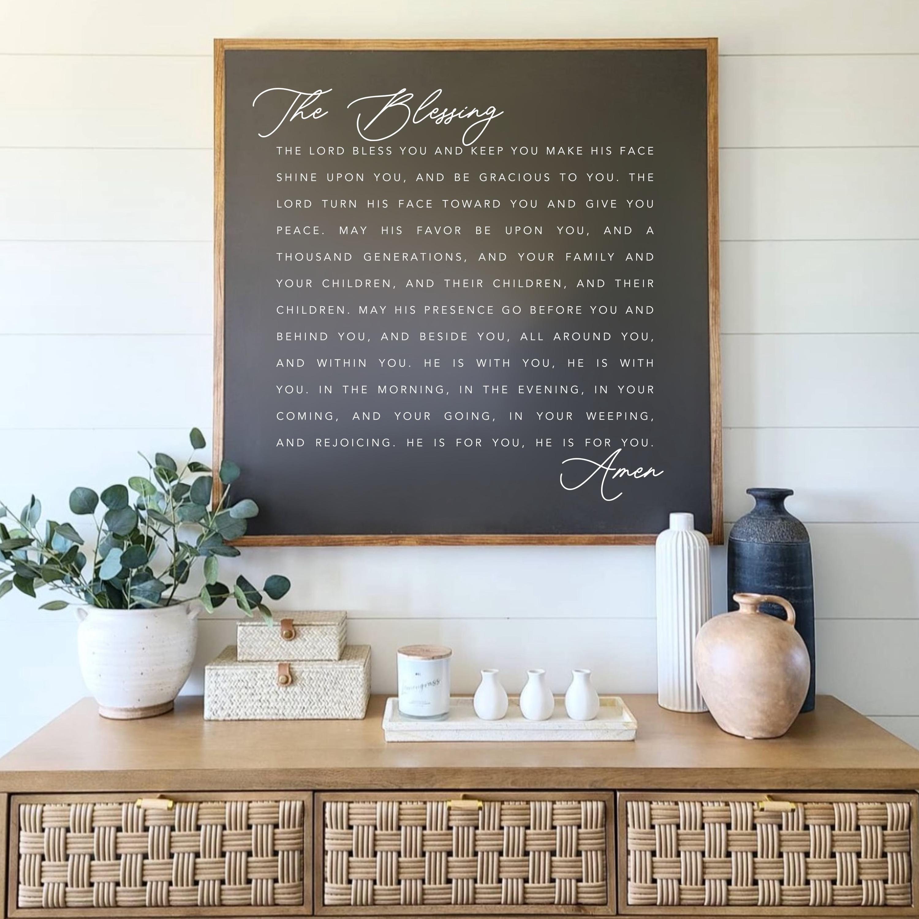 The Blessing Lord Bless You and Keep You Framed Wood Sign Entryway ...