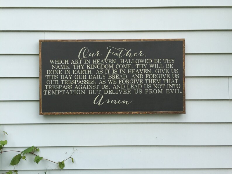 2'X4' HORIZONTAL The Lord's Prayer Framed Wood Etsy
