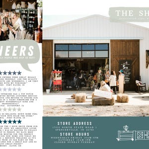 a brochure with a picture of a store