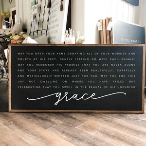 Unending Grace Framed Wood Sign