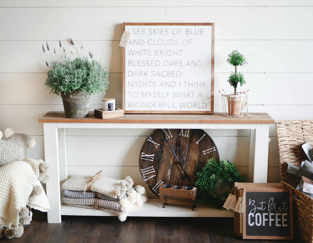 What A Wonderful World Framed Wood Sign Kids Room Decor Living Room ...