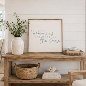 De beste herinneringen worden gemaakt aan het meer Ingelijst houten bord Lake-bord Lake Life