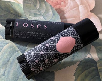 Rose Lip Balm Natural Rose Otto Pure Rose EO Vegan Lip Balm Natural Lip Balm Aromatherapy EO