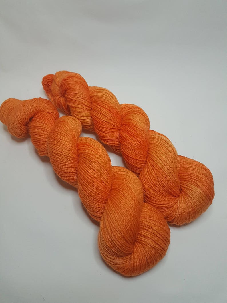 fingering Hand dyed Merino Baby Camel yarn 100g 4-ply ORANGEADE