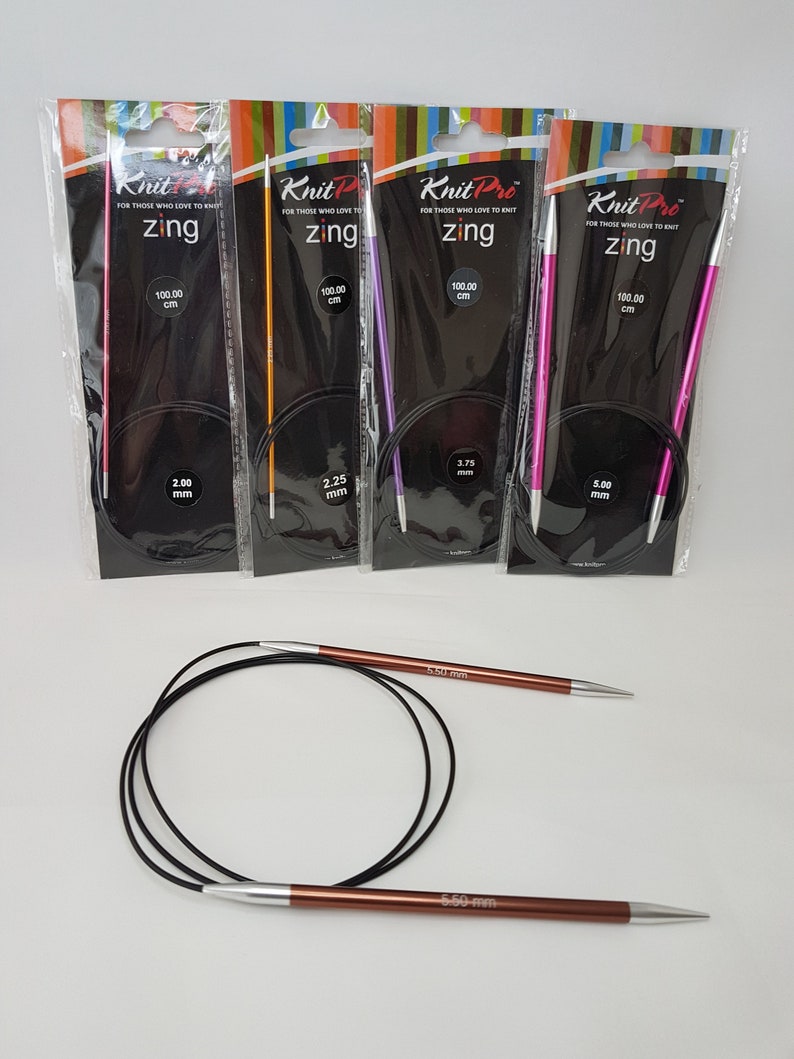KnitPro Zing Circular needles, 100 cm, various sizes 2-12 mm image 7
