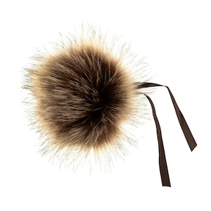 Faux Fur POM POMS, 11cm, Light Brown
