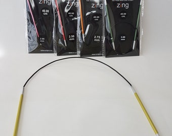 KnitPro ZING Circular needles, 40 cm, various sizes 2 - 8 mm
