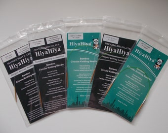 HiyaHiya Bamboo Fixed Circular needles, 9", 23cm, sock needles, sock circulars