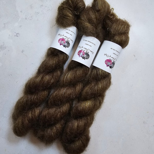 Kid Mohair Silk yarn, Lace weight, 50g, SWAMP