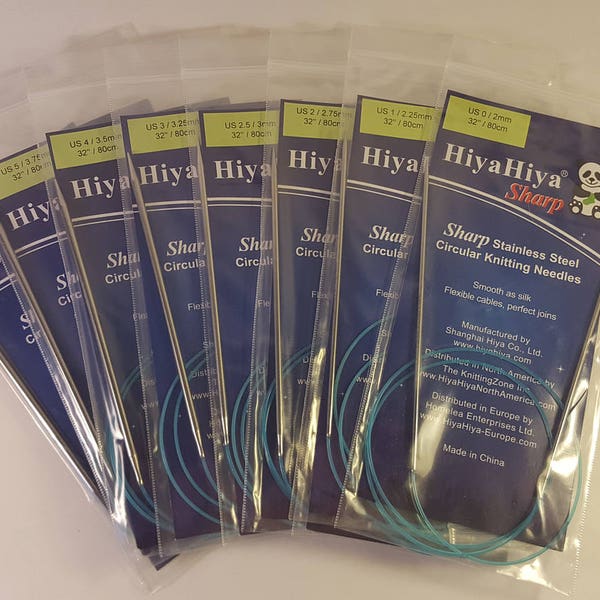 Aiguilles circulaires fixes Hiya Hiya SHARP, 2-15 mm, 80 cm