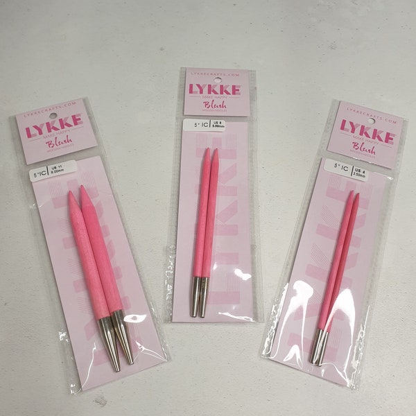 LYKKE  BLUSH 5" interchangeable wooden needle tips