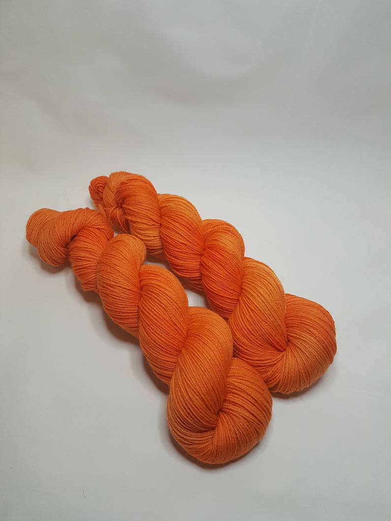 fingering Hand dyed Merino Baby Camel yarn 100g 4-ply ORANGEADE