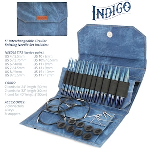 LYKKE  Indigo 5" Interchangeable needle set, blue