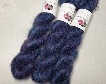 Kid Mohair Silk yarn, Lace weight, 50g, BLUEBERRY