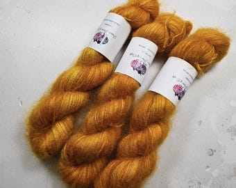 Kid Mohair Silk yarn, Lace weight, 50g, PURE GOLD