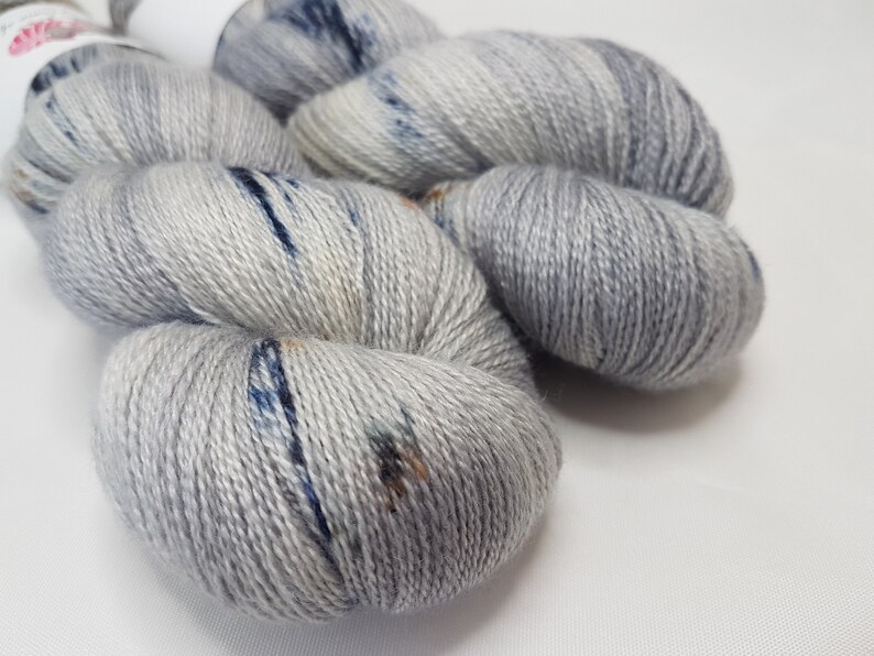 STEEL MONTY Hand dyed BFL Silk yarn Lace weight 100g The Wool Monty show special