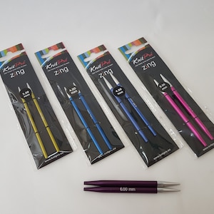 Aiguilles interchangeables KNITPRO ZING COURTES Longueur, tailles 3,5 - 6 mm