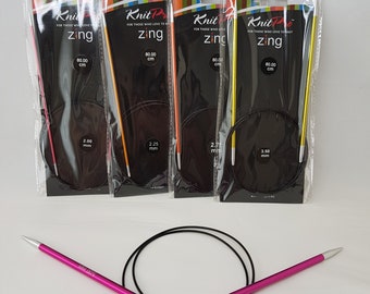 KnitPro Zing Circular needles, 80 cm, various sizes 2-12 mm
