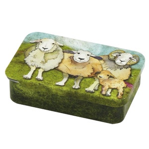 Emma Ball FELTED SHEEP pocket tin, small notions tin