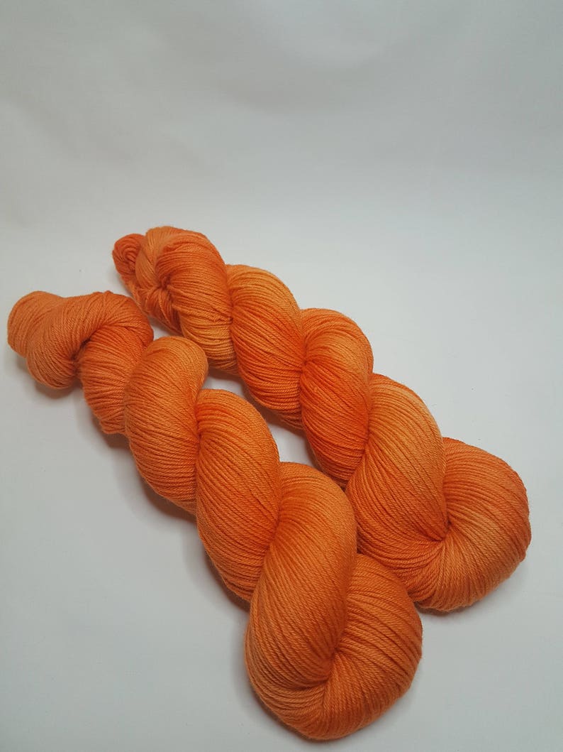fingering Hand dyed Merino Baby Camel yarn 100g 4-ply ORANGEADE