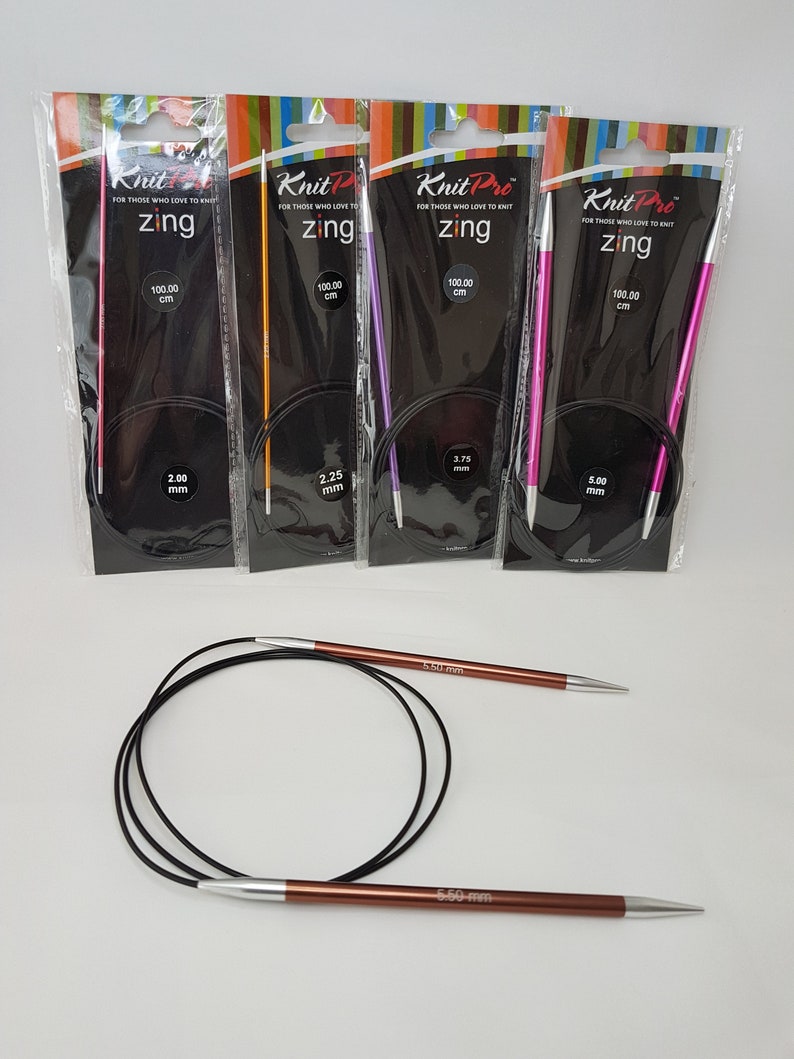 KnitPro Zing Circular needles, 100 cm, various sizes 2-12 mm image 9